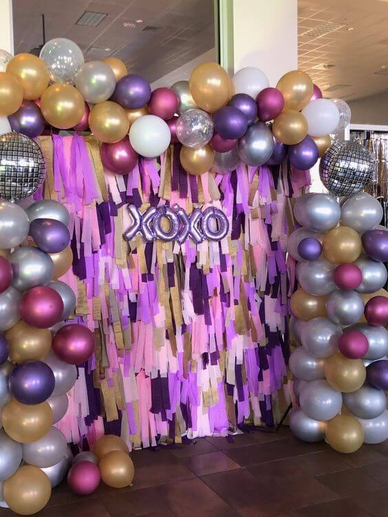 Disco Theme Backdrop Party Balloon Decoration Craft