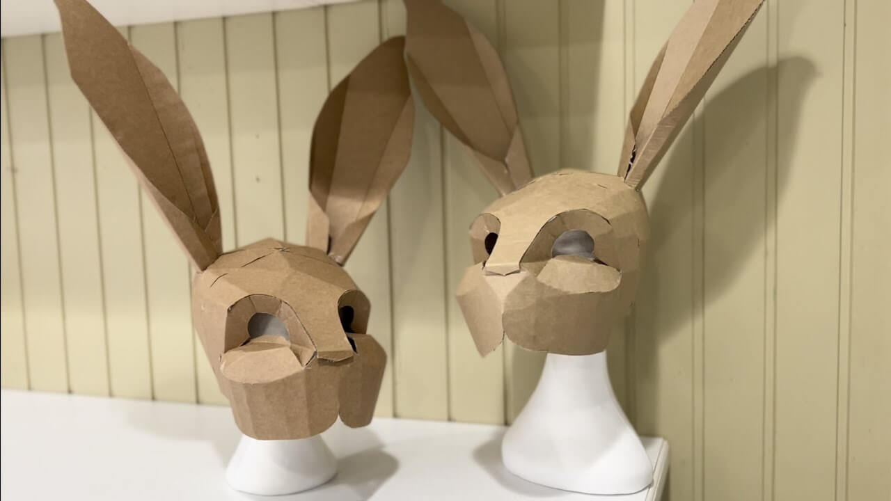 DIY Cardboard Craft Rabbit Face Template