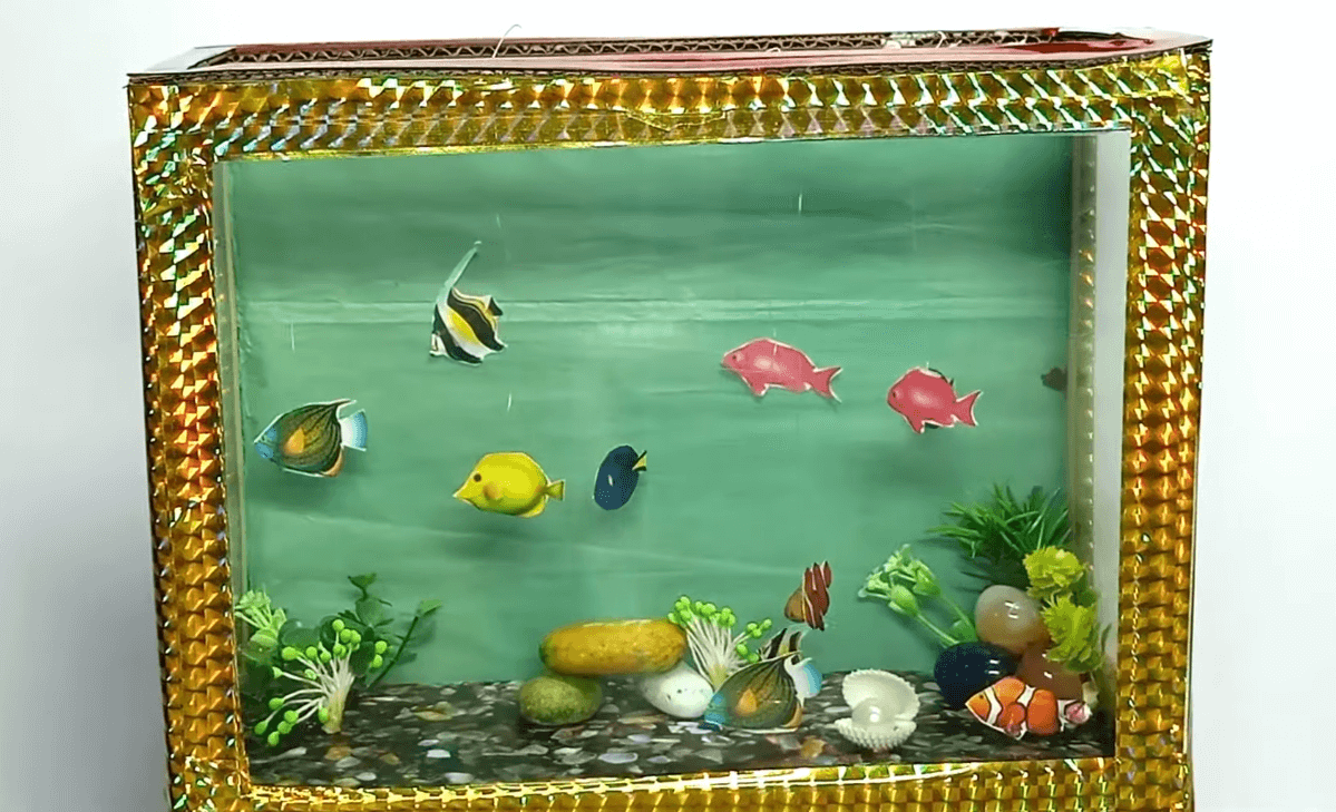 Fish Cardboard Crafts For Kids DIY Cardboard Fish Tank Craft Idea