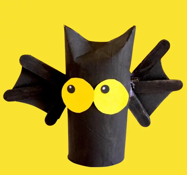 DIY Cardboard Roll Bat Craft Activity For Kids
