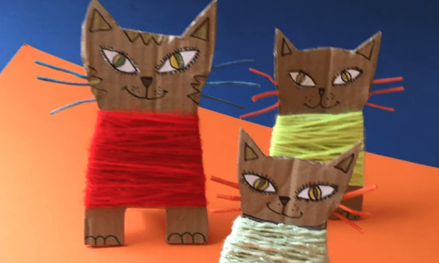 Cat Cardboard Crafts For Kids DIY Cat Craft With Recycled Cardboard