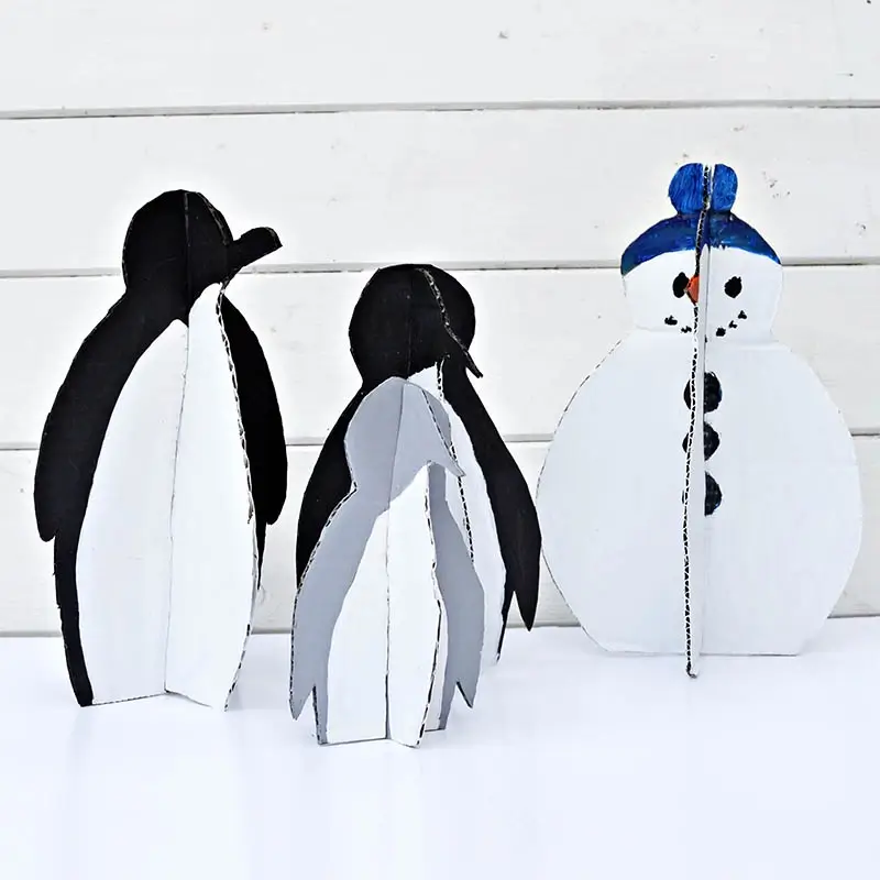 DIY Christmas Cardboard Penguin Craft For Kindergarten