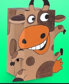 DIY Cow Shelf With Cardboard Project For Kids