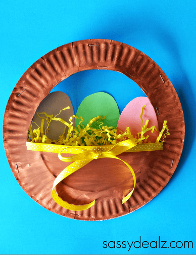 DIY Easter Basket & Eggs Craft Using Paper Plate For KIds