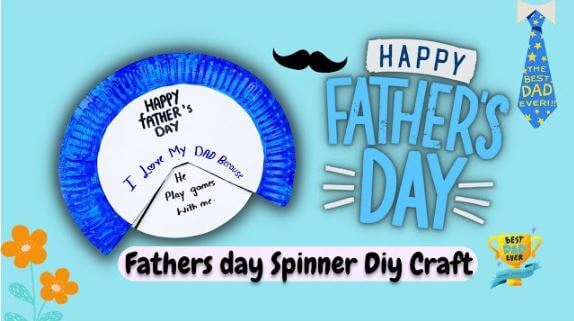 DIY Father's Day Spinner Paper Plate Craft For Kids