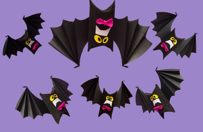 DIY Halloween Bat Craft Using Toilet Paper Roll For Kids