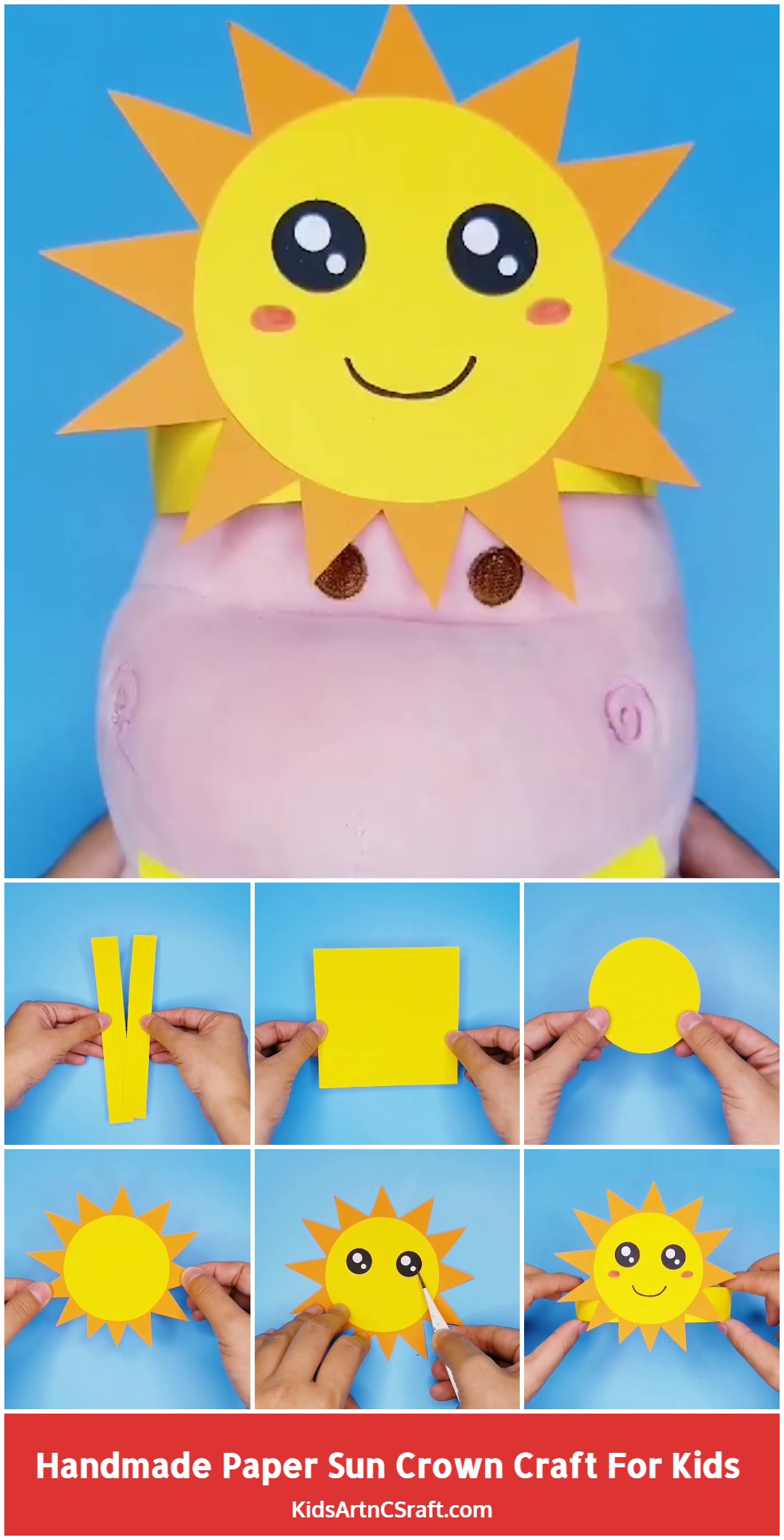 DIY Handmade Paper Sun Crown Art & Craft For Kids