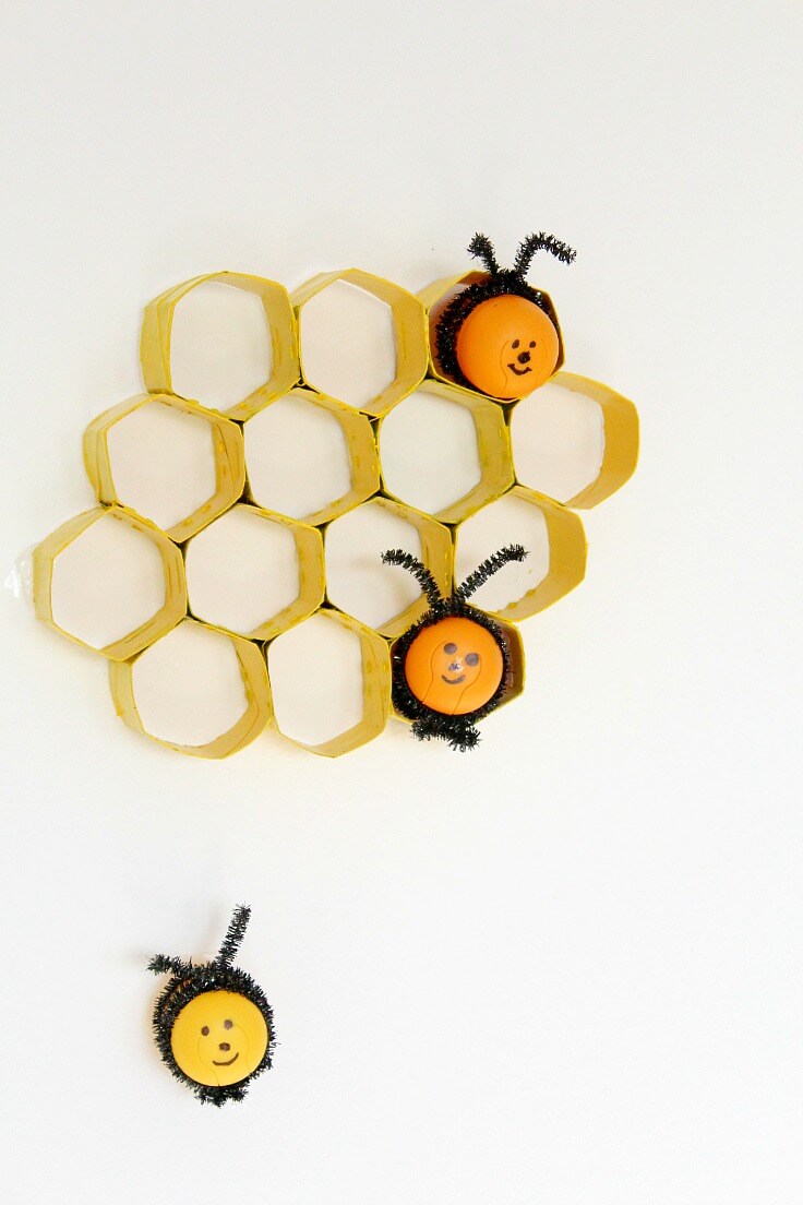 DIY Honeycomb Craft Using Toilet Paper Roll