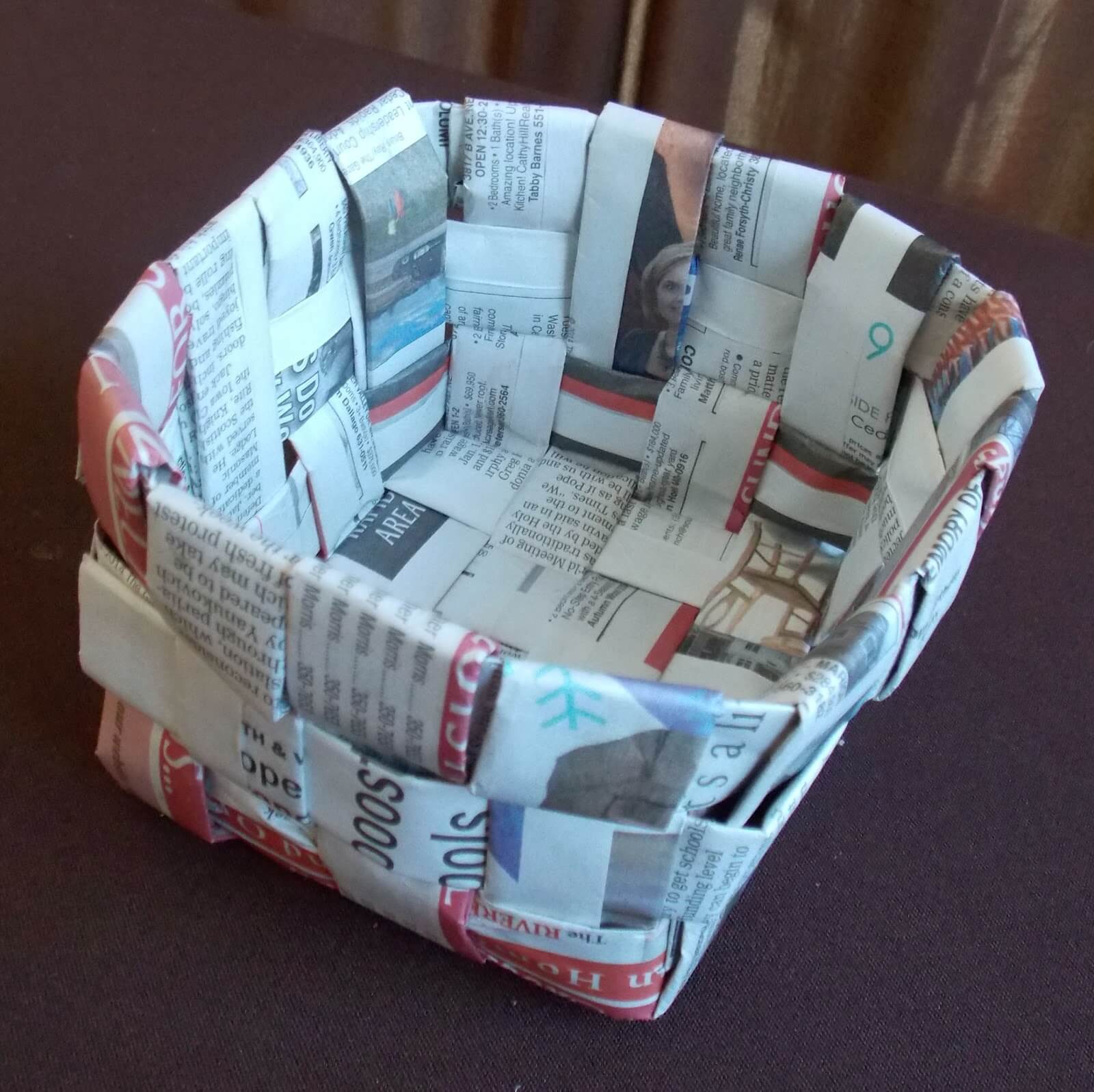DIY Origami Basket Craft With Newspaper