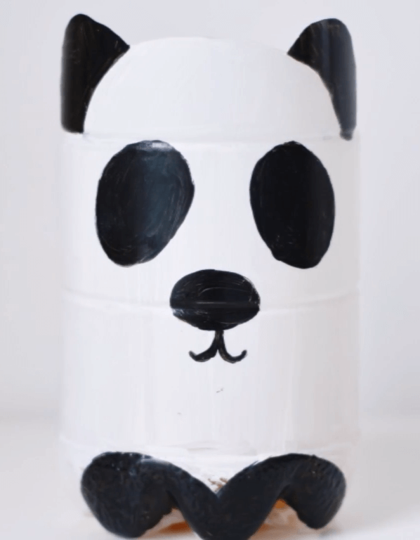 DIY Panda Planter Plastic Bottle Craft Idea