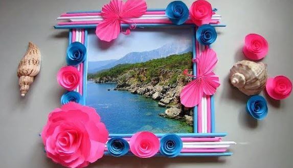 DIY Photo Frame Wall Home Decoration Craft With Cardboard & Paper