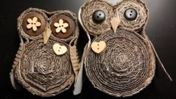 DIY Recycled Cardboard Owl Craft