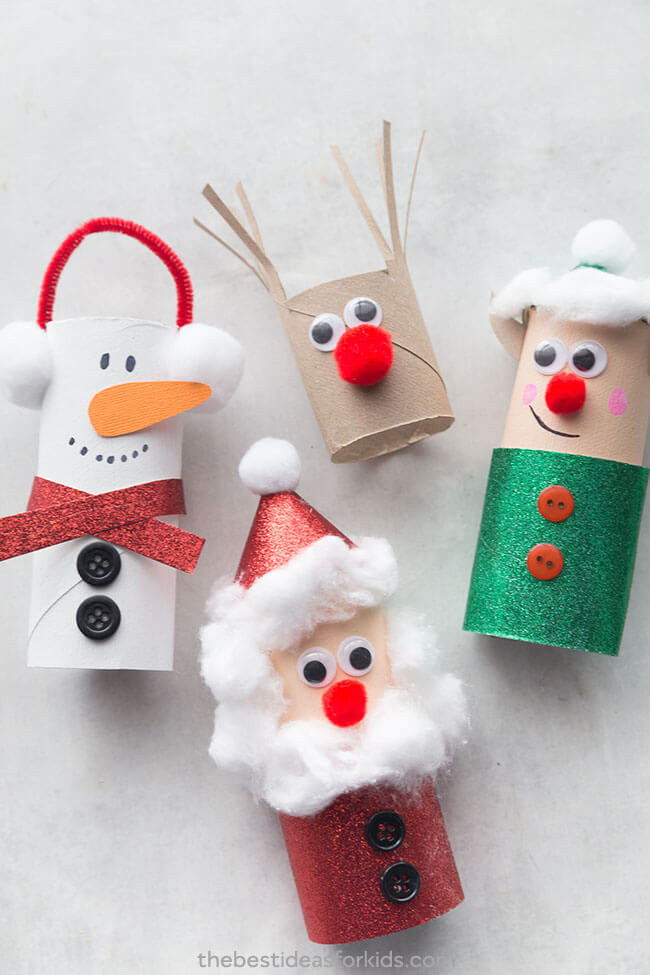 DIY Sant Clause Craft Using Toilet Paper Roll