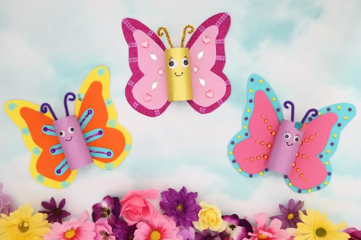 DIY Toilet Paper Roll Butterfly Craft Activity