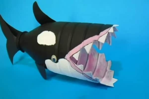 DIY Whale Craft Idea With Recycled Plastic Bottle For Kids