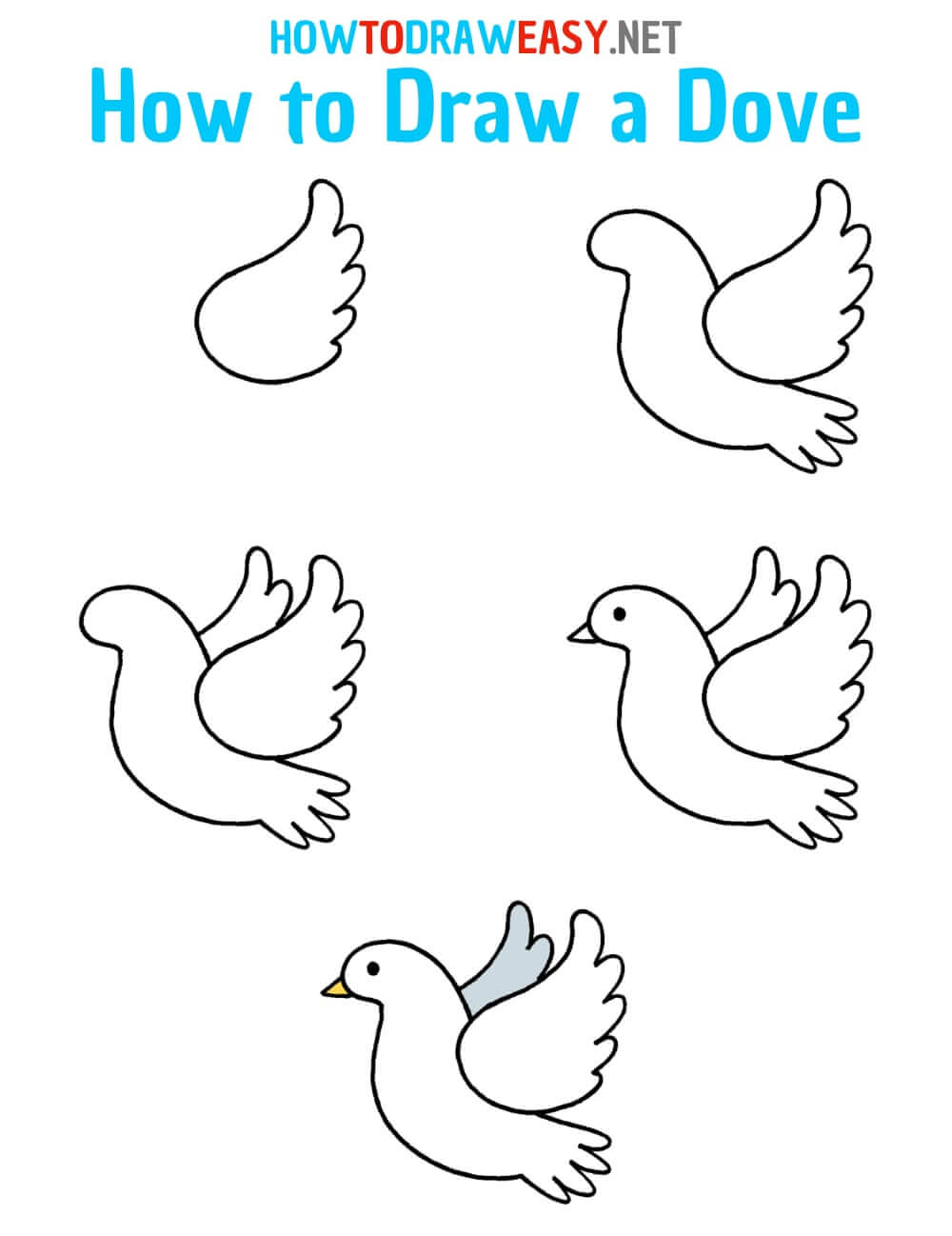 Dove Drawing Tutorial For Preschoolers