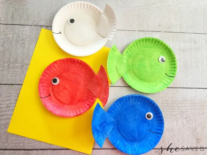Colorful Paper Plate Fish Craft For School Activity