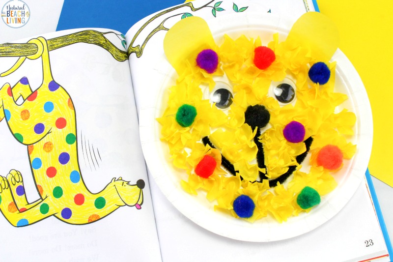 Dr. Seuss Day Zoo Animal Craft Using Paper Plate And pom-pom balls For Kids