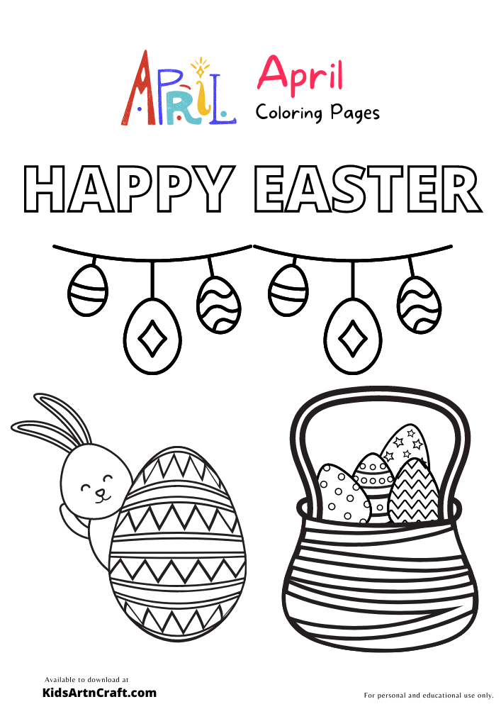 Happy Easter Coloring Pages For Kids – Free Printables