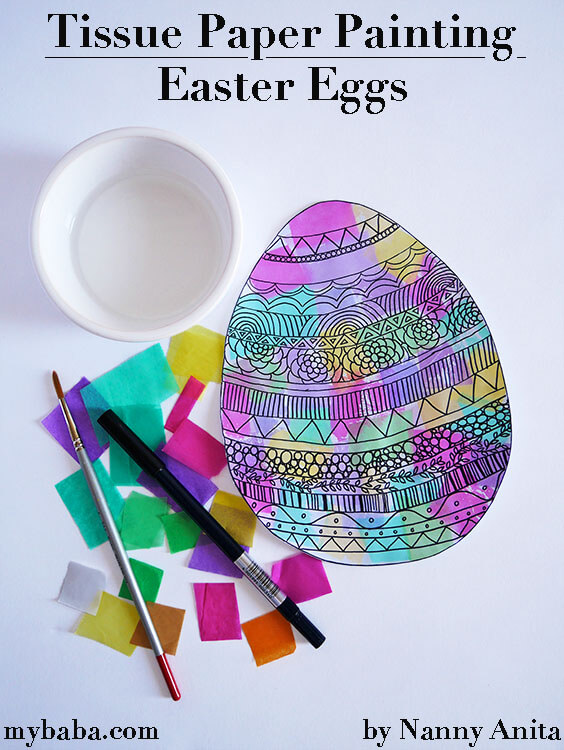 Easter Egg Painting Craft With Tissue Paper