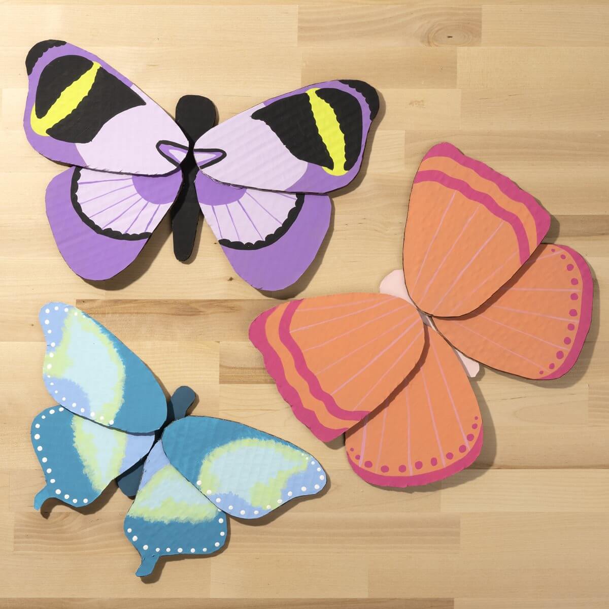 Easy & Cute Butterflies Cardboard Box Craft Project
