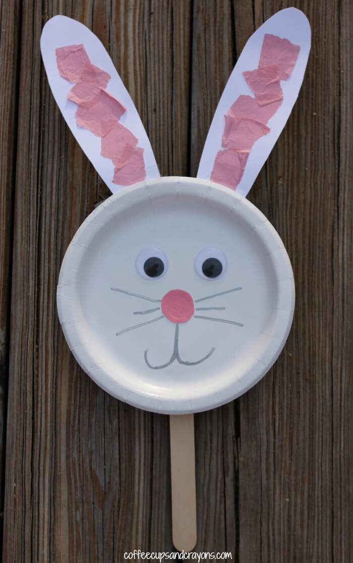 Bunny Paper Plate Crafts for Kids Easy Bunny Paper Plate Puppet Craft For Preschoolers