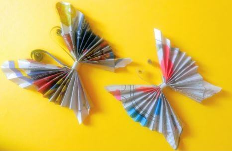 Easy Butterflies Craft Idea With Newspaper