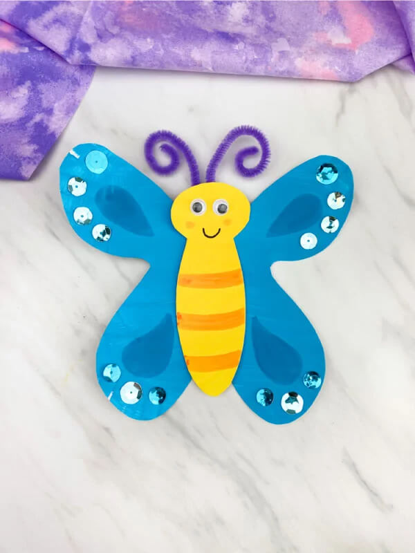 Easy Paper Plate Butterfly Template Craft For Kids