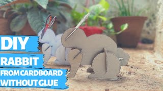 Easy Cardboard Rabbit Craft Without Using Glue