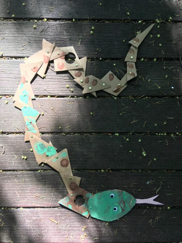 Easy Cardboard Snake Sculpture Craft Idea For Kids