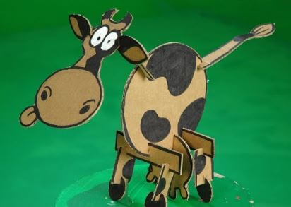 Easy Cow Craft With Cardboard