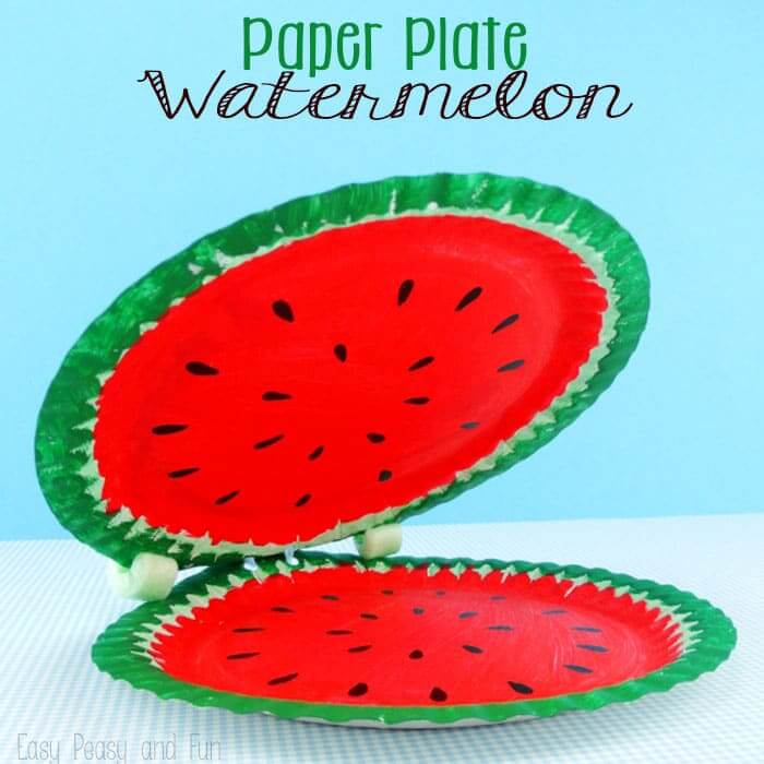 Easy Decorating Paper Plate Watermelon Craft Ideas