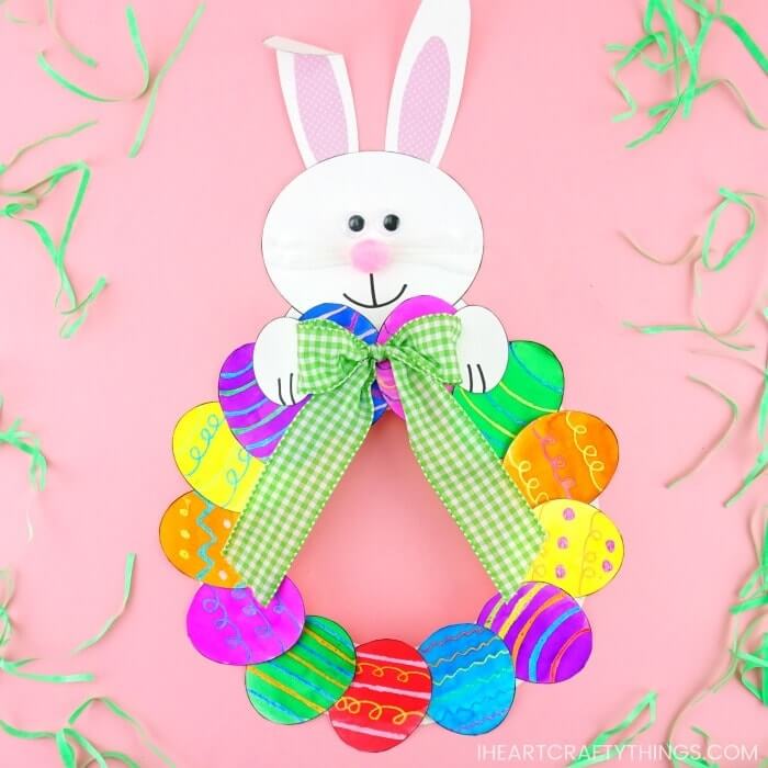 Easy Easter Egg Wreath Paper Plate Craft For Children