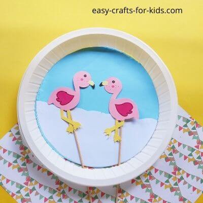 Easy Flamingo Paper Plate Craft Template For Kids