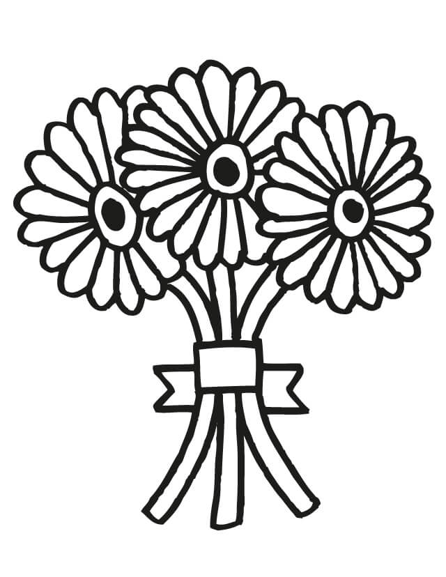 Easy Flower Bouquet Drawing Idea For Kids