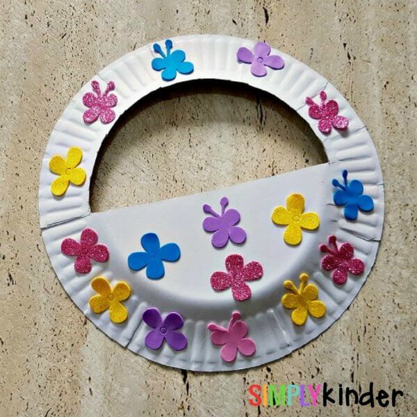 Easy Mother's Day Basket Paper Plate Craft For 3 Years Old