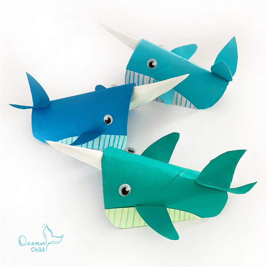 Toilet Roll Animal Crafts for Kids Easy Narwhale Craft With Toilet Paper Roll