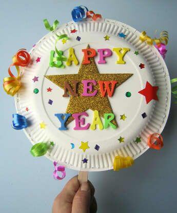 Easy New Year Craft With Paper Plate & Ribbon For Kids