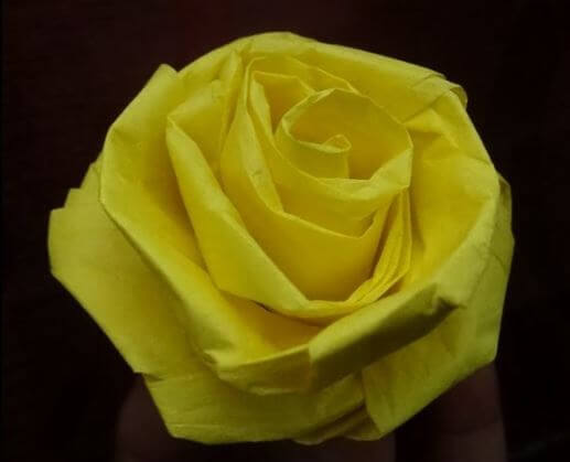 Easy Origami Rose Flower Craft With Tissue Paper