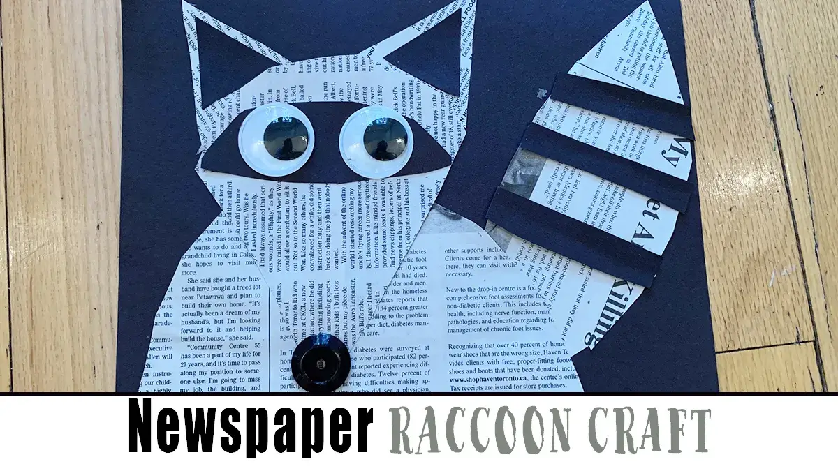 Easy Raccoon Animal Craft Idea With Newspaper