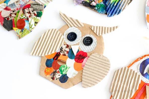 Easy Recycled Cardboard Owl Craft
