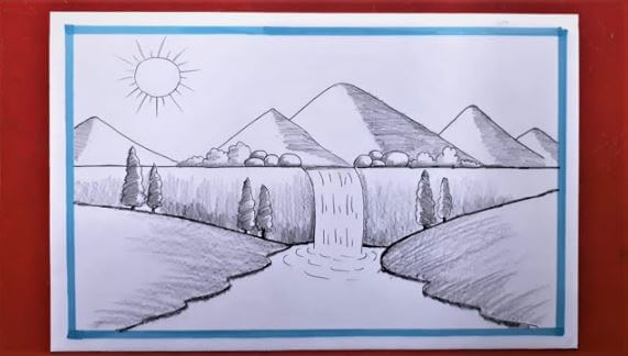 Easy Scenery Pencil Art Drawings For Beginners