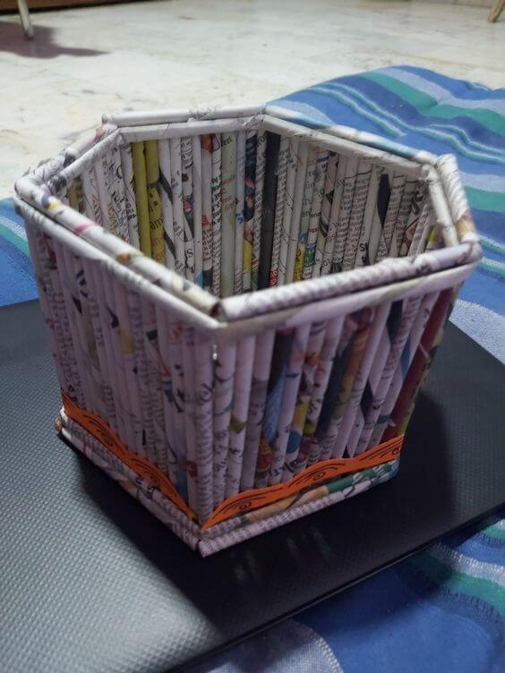 Easy To Make Paper Roll Basket Craft For 4th Grade