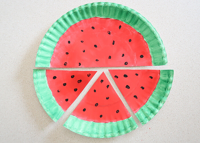 Easy Watermelon Paper Plate Craft For Preschoolers