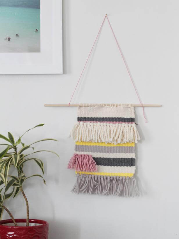 Easy Woven Wall Hanging Craft Ideas Using Yarn