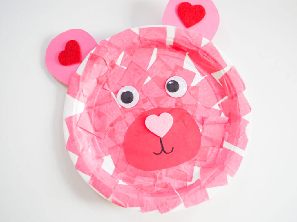 Easy Paper Plate Bear Craft For Valentine's Day