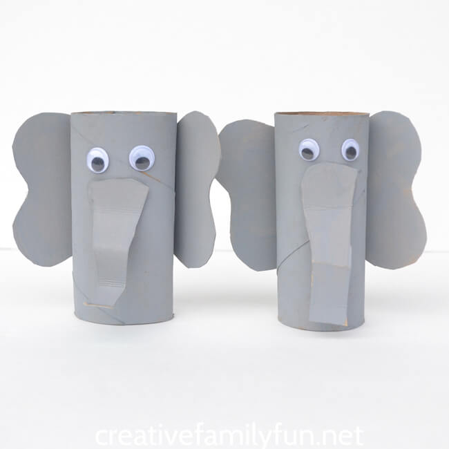 Elephant Craft With Cardboard Tube & Googly Eyes For Kids