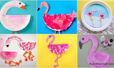 Flamingo Paper Plate Crafts for Kids