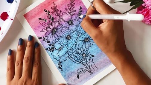 Floral Bouquet Idea With Colored Background