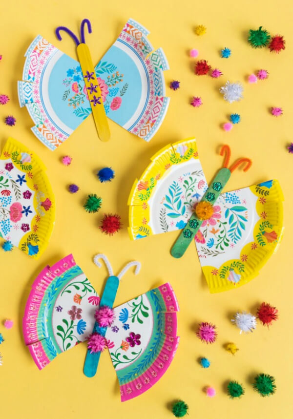 Floral Butterflies Paper Plate Craft For Kids